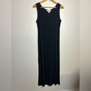 VTG Y2K Ronni Nicole by ouida Maxi Dress 6P Liquid Fabric Black Romantic Stretch